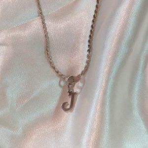 James Avery Script Letter "J" on Italian sterling silver rope chain